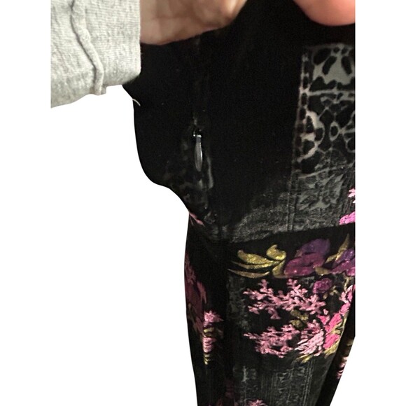 Vintage Jonathan Martin Burnout Velvet Semi-Sheer Floral Lace Trim Dress 8 - Picture 7 of 10